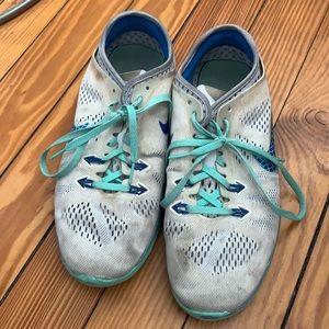 Blue and White Nike Sneakers